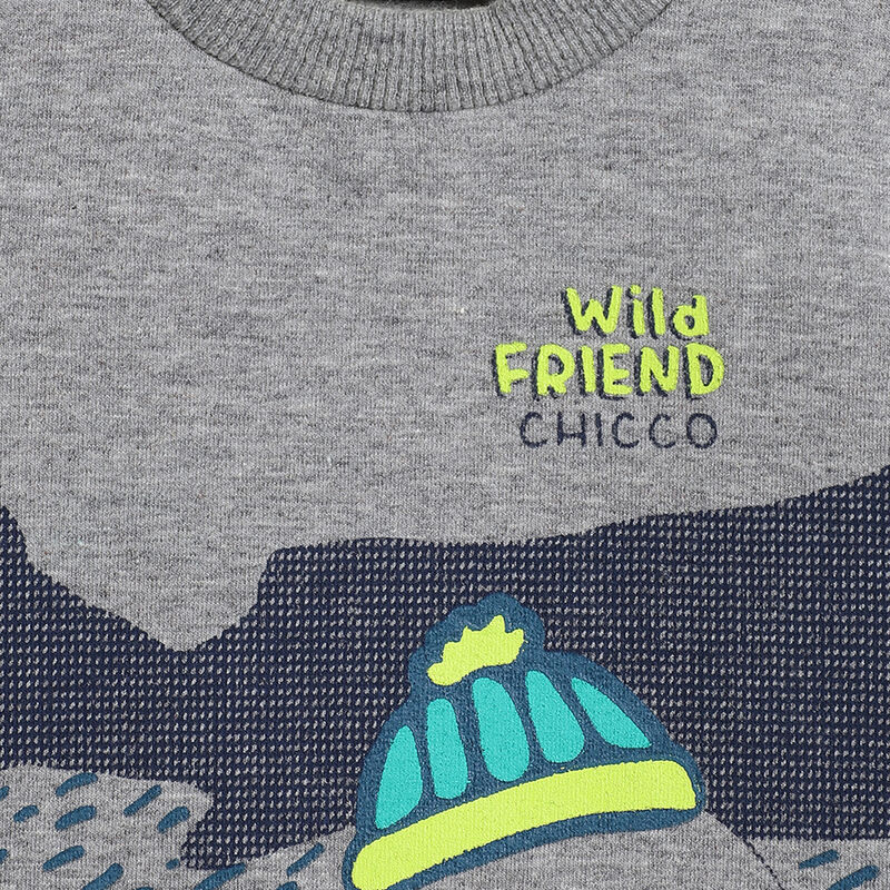 Boys Dark Blue Printed Sweatshirt with Trouser image number 4